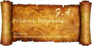 Fridrich Alfonzina névjegykártya